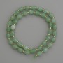 Beads of natural nephrite - faceted grain beads, 8×6 mm diameter (+/-) with 3 mm seed beads (+/-), length 39 cm (+/-)