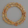 Natural gemstone Citrine beads, faceted grain-shaped, diameter 8x6 mm ±, with 3 mm beads ±, length 40 cm ±