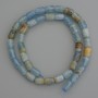 Blue Calcite Beads Cylindrical 9×6 mm ± on Thread, Length 39 cm+