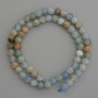 Blue Calcite Beads, Smooth Round Beads 6.5 mm on Thread, Length 39 cm