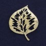 Leaf Brooch in Golden Metal 48x39mm+
