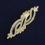 Brooch Accent with White Crystals, Gold-Toned Metal 85x26mm+