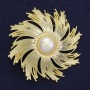 Flower Brooch, 58 mm diameter, gold-toned metal