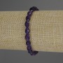 Amethyst bracelet with faceted bead, 8×5 mm diameter, 18 cm length, stretch