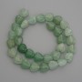 Beads of natural nephrite stone — heart-shaped, diameter 12x12 mm, length 38 cm on a beading thread