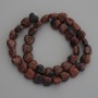Heart-shaped Obsidian Beads, 10x10 mm ± on a thread, length about 35 cm