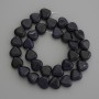 Heart-shaped beads of blue sand aventurine, synthetic stone, 12x12 mm +/- on thread, 36 cm long