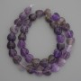 Amethyst natural stone heart-shaped beads, diameter 10x10 mm, on a thread, length 37 cm+