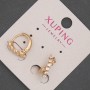 Xuping Hoop Earrings with White Crystals, 18K Gold Plating, 5mm Thickness, 12mm Diameter