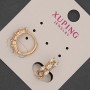 Xuping Hoop Earrings with White Crystals, 5 mm Diameter, 15 mm Length, 18K Gold Plating