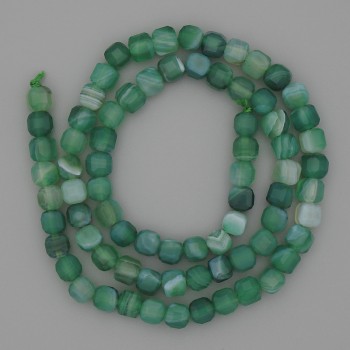 Faceted agate beads 5x5mm ± on thread, length 39cm+