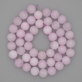 Kunzite Beads, Smooth Ball, 8mm Diameter, On Thread, 38 cm Length