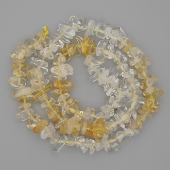 Citrine chip beads, diameter 5–10×3–6 mm ±, length 40 cm ± on thread