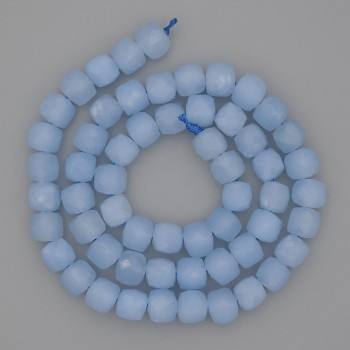 Aquamarine Beads, Faceted Cube, 7×7 mm, 39 cm Thread Length