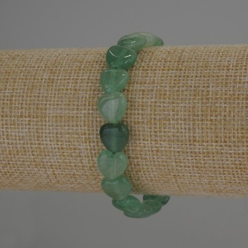 Jade Hearts Bracelet, 18 cm stretch