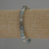 Blue Calcite Bracelet with Smooth Beads, 6mm Diameter, 18mm Length, Stretch