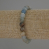 Blue Calcite Bracelet with Smooth Beads, 8 mm Diameter, about 18 mm Length - Stretch