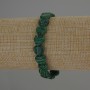 Malachite Heart Bracelet, 10x10 mm diameter, 18 cm length, stretch