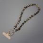 Jasper Chip Chain Keychain for Phone, 6-10×2-5 mm, Ring diameter 24 mm, Length 24 cm