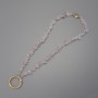 Keychain for Keys Rose Quartz Chip 4-9×2-5 mm ±, Ring Diameter 24 mm ±, Length 22 cm ±