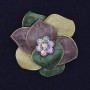 Flower Brooch Pendant with Multicolor Enamel and Rhinestones, 48mm ± Golden Metal