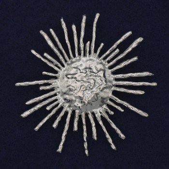 Brooch Accent Sun silver metal 65mm+