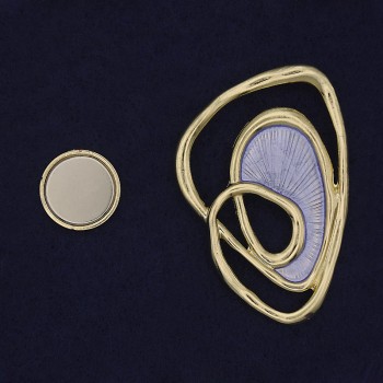 Magnetic Brooch Accent Violet-Gold Metal 37×54 mm+