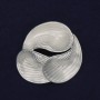 Accent Brooch White Pearlescent Silver Metal 44mm+