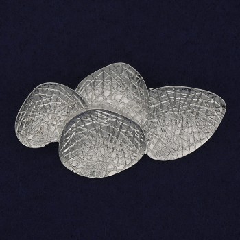 Brooch Accent Silver Metal 64×36mm+