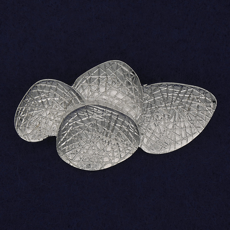 Brooch Accent Silver Metal 64×36mm+