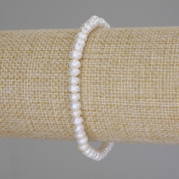 Bracelet with freshwater pearls, diameter 5×3 mm, length 18 cm (stretch)