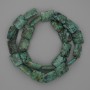 African Turquoise rectangular beads, diameter 15–18×12 mm, on thread, length 40 cm +