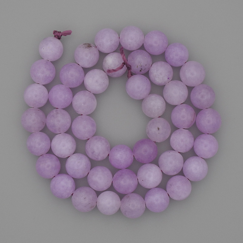 Lavender Amethyst Beads on Thread, Smooth Bead, 8 mm diameter, 38 cm length