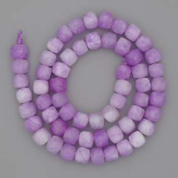 Lavender Amethyst Beads on Thread, Faceted Cubes, 7 mm Diameter, 39 cm Length