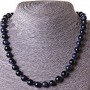Aventurine Necklace (synthetic) Blue Sand Night of Cairo, smooth beads 12mm, length ±45 cm