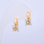 Discount! Xuping Earrings with 18K Gold Plating and White Crystals, diameter 17×8 mm +