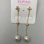 Xuping Earrings with Mallorca Pearls, 8mm diameter, 45mm length, 18K Gold Plating