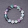 Natural fluorite stone bracelet with a fluorite bead, 12 mm diameter, on elastic