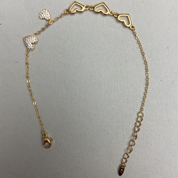 Xuping Bracelet with White Crystals, 4 mm thick, Length 18–21 cm, Gold Plated