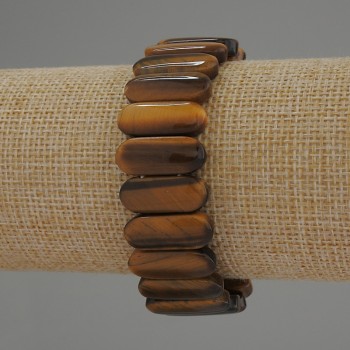 Tiger's Eye Bracelet - Link, Diameter 20x8 mm, Length 18 mm, Stretch