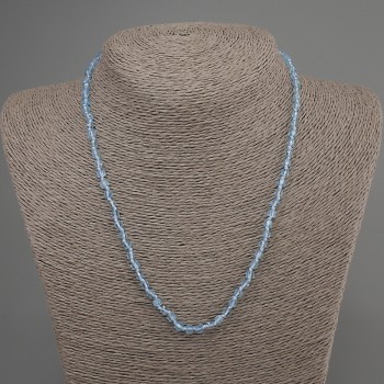 Necklace with natural topaz, faceted cube bead, 4x4 mm diameter, length approx. 50 mm, with clasp