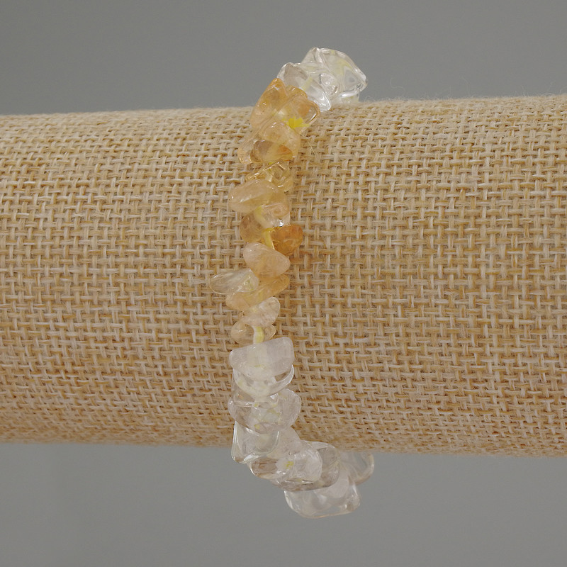 Citrine Chip Bracelet, bead size 4–8×2–4 mm, length 18 cm, stretch