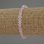 Rose quartz bracelet with faceted cubes, approx. 5×5 mm, length 18 cm (stretch)