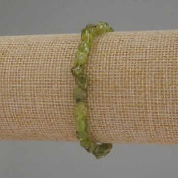 Chrysolite Faceted Bead Bracelet, 6–10×6 mm, 18 cm length, stretch