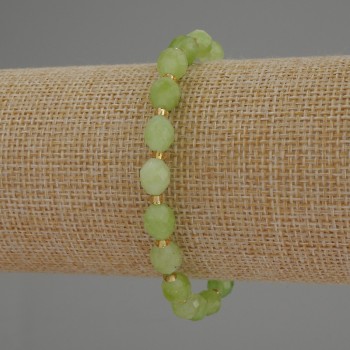 Chrysolite Olivine Faceted Bead Bracelet