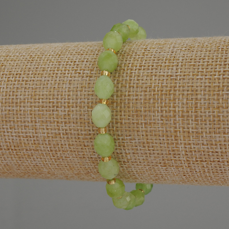 Chrysolite Olivine Faceted Bead Bracelet