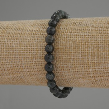 Emerald Fuchsite Bracelet (Muscovite) Smooth Bead, 6.5 mm Diameter, 18 cm Stretch Bracelet