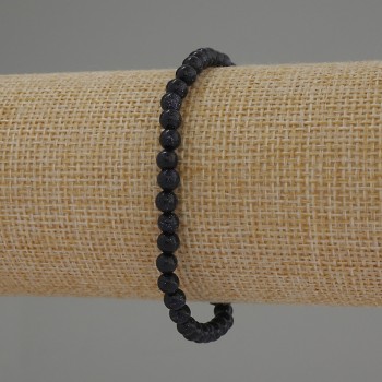 Aventurine Bracelet 'Night of Cairo' Smooth 4 mm Beads, 18 cm Stretch