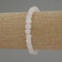 Bracelet with white quartz faceted cube beads