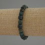 Bracelet with green jasper, faceted cube beads, 7 mm diameter, 18 cm length (stretch)